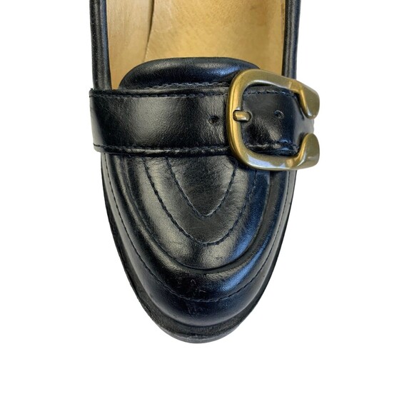 Michael Michael Kors Women's Size 6M Black Pumps Leather Loafer Buckle Heels - Picture 4 of 11